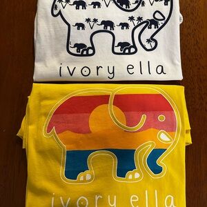 TWO Ivory Ella White and Yellow T-Shirts